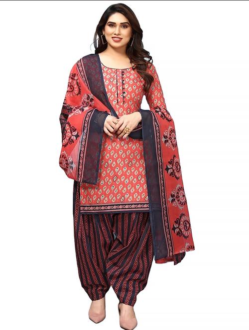 printed unstitched salwar suit set - 20193698 - Very Small Image - 1