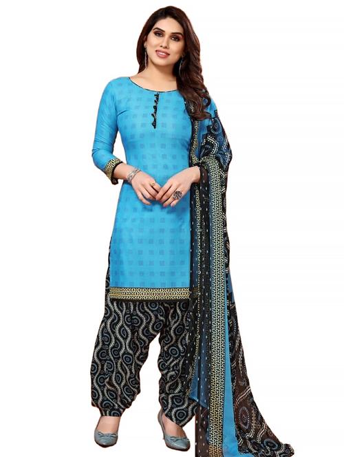 printed unstitched salwar suit set - 20193704 - Very Small Image - 1