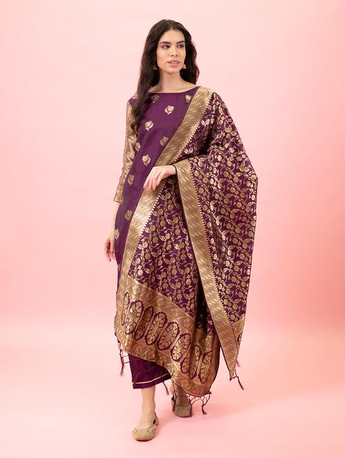 women three quarter sleeve kurta pant with dupatta set - 20194161 - Very Small Image - 1