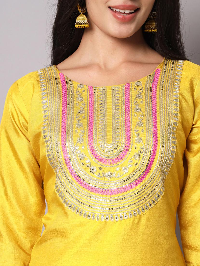 yellow kurta pant set with dupatta - 20194238 - Zoom Image - 4