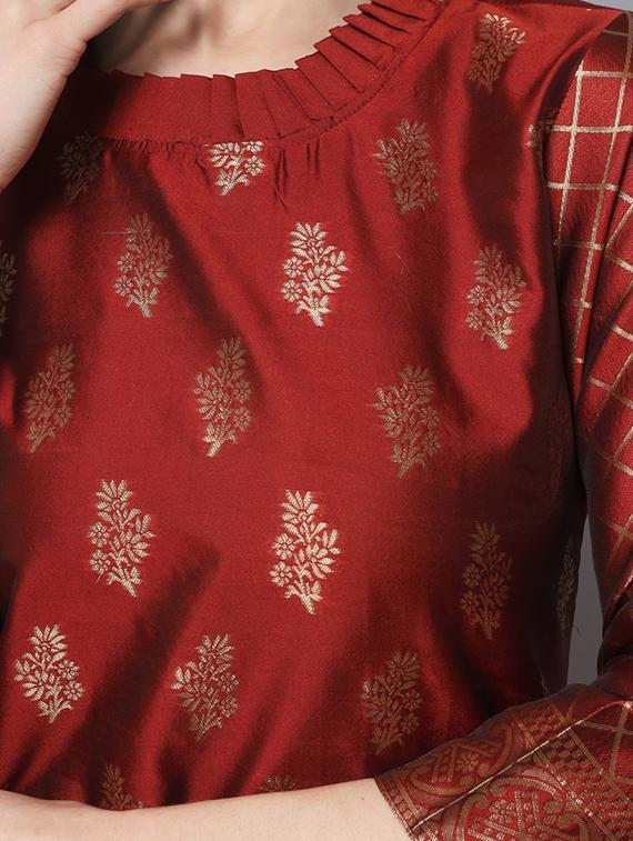 self design kurta pant set with dupatta - 20195320 - Standard Image - 3