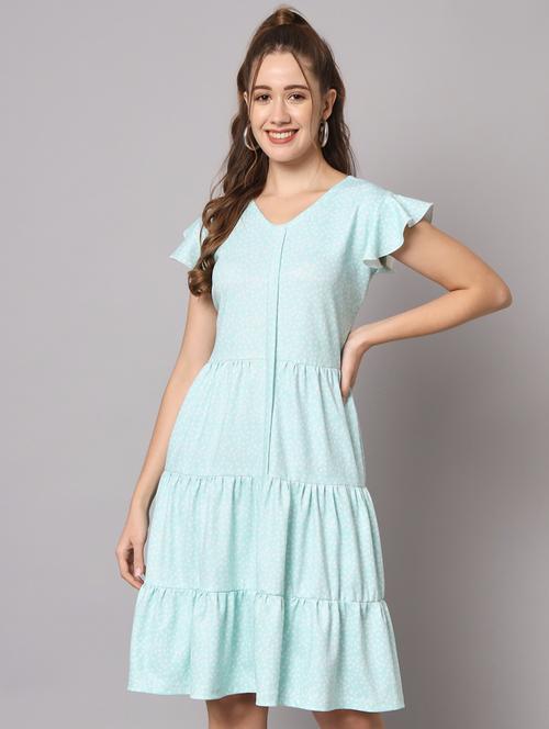 women's tiered dress printed dress - 20197065 - Very Small Image - 1