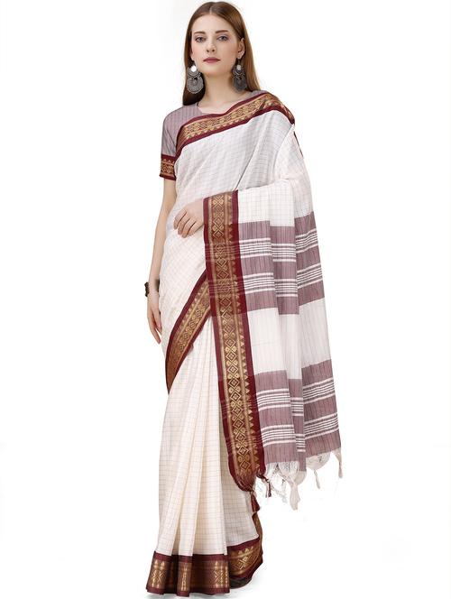 women's self design multi colored saree with blouse - 20199556 - Very Small Image - 1