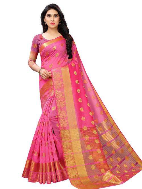 pink art silk saree - 20202455 - Very Small Image - 1