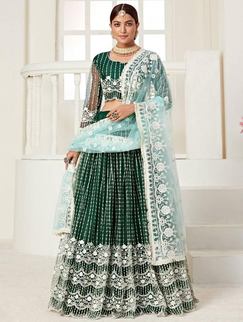 embroidered lehenga choli with dupatta set - 20203310 - Very Small Image - 1