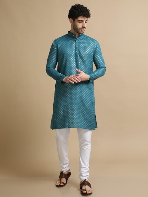mandarin neck printed long kurta - 20203438 - Very Small Image - 1