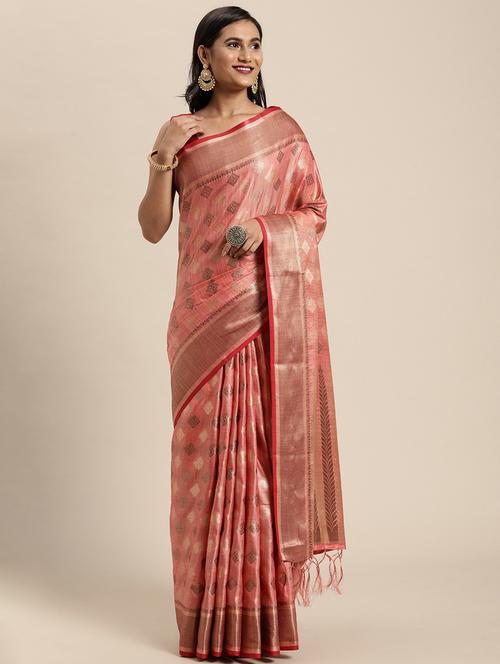 self design banarasi saree with blouse - 20204185 - Very Small Image - 1