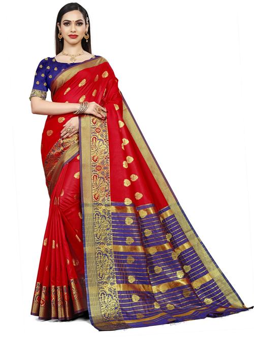 self design woven saree with blouse  - 20204269 - Very Small Image - 1