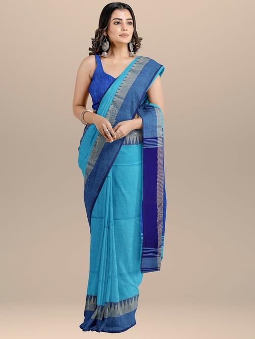 women's self design blue colored saree - 20205148 - Very Small Image - 1