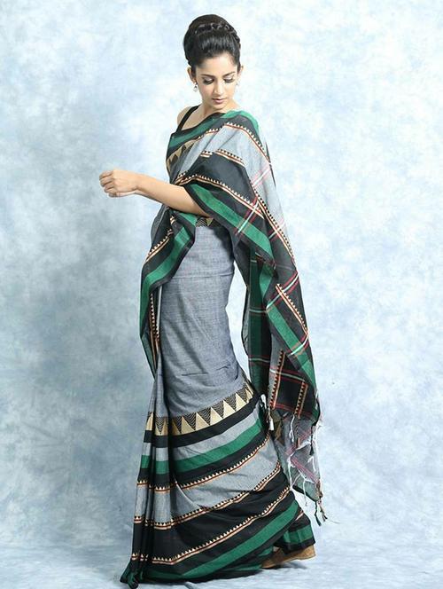 women's self design grey colored saree - 20205320 - Very Small Image - 1