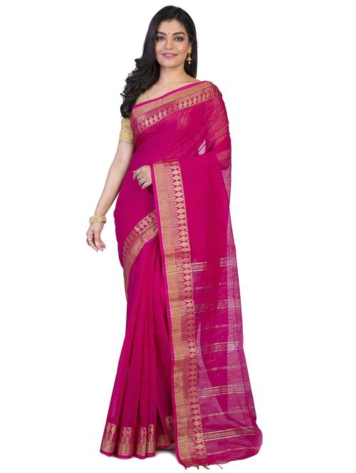 women's self design pink colored saree with blouse - 20205472 - Very Small Image - 1