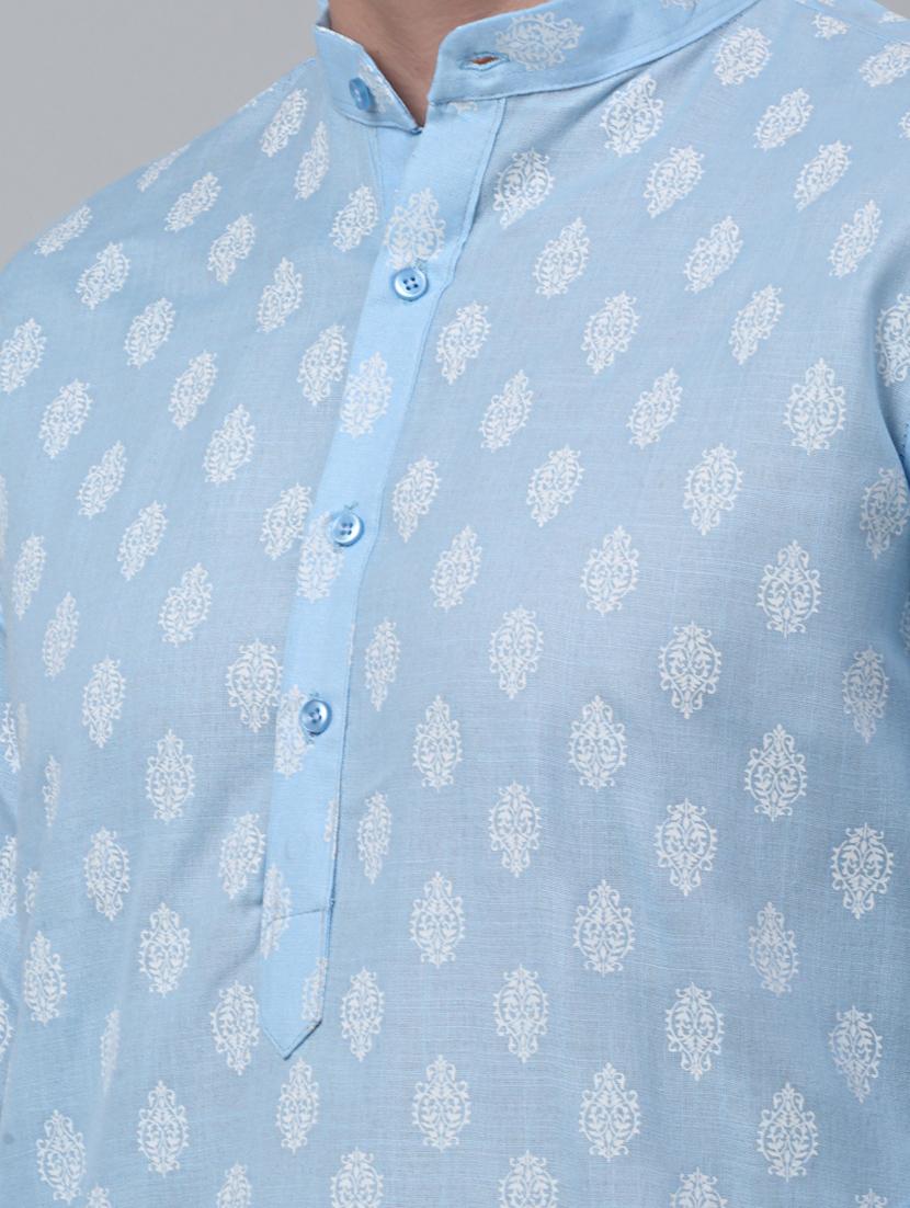 mandarin neck printed kurta pyjama set - 20205508 - Zoom Image - 5