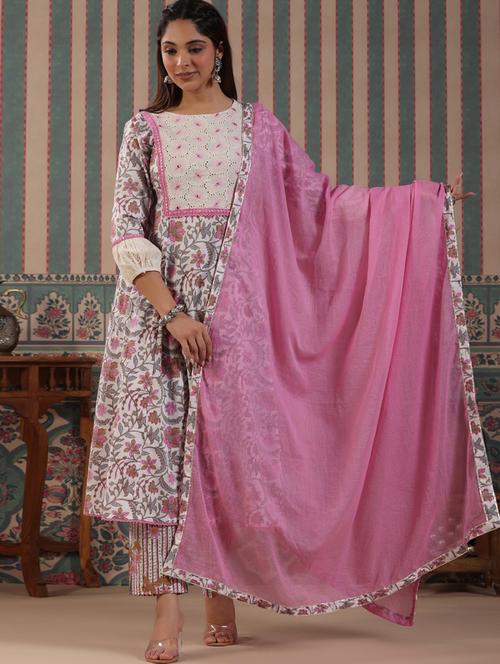 printed kurta palazzo set with dupatta   - 20205532 - Very Small Image - 1