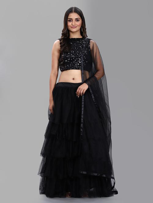 self design layered lehenga choli set with dupatta  - 20208071 - Very Small Image - 1