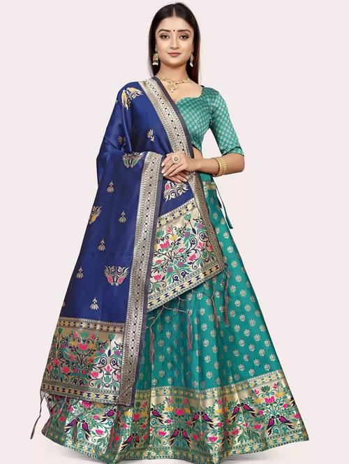 banarasi lehenga choli with dupatta set - 20209028 - Very Small Image - 1