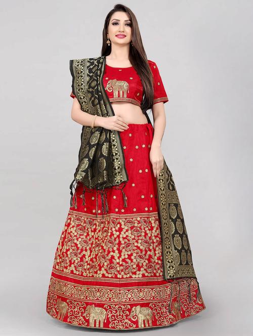 banarasi lehenga choli with dupatta set - 20209138 - Very Small Image - 1