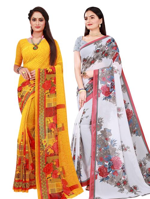 women's saree combo with blouse - 20210257 - Very Small Image - 1
