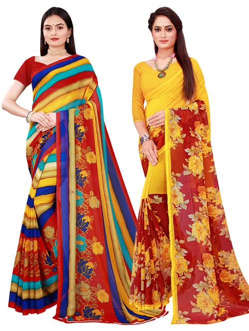 women's saree combo with blouse - 20210468 - Very Small Image - 1