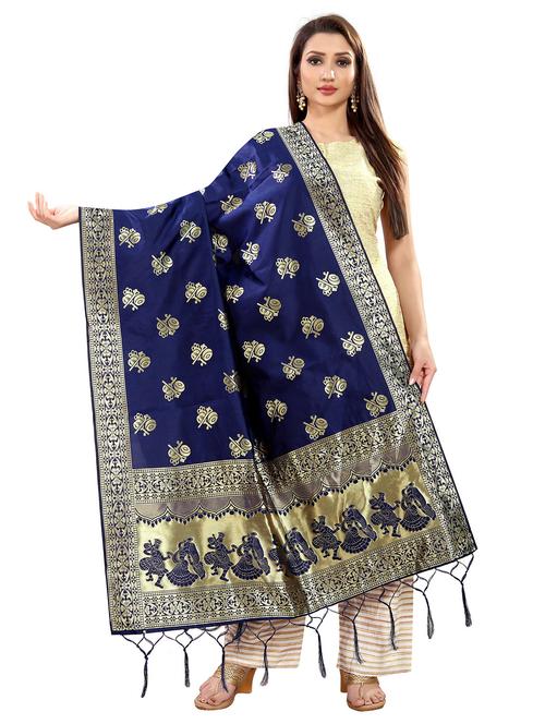 jacquard work banarasi dupatta - 20211628 - Very Small Image - 1