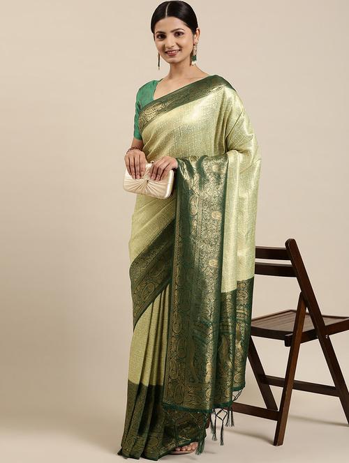 jacquard work kanjivaram saree with blouse - 20212219 - Very Small Image - 1