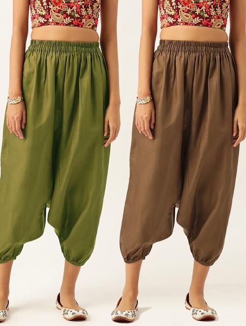 multi colored cotton harem salwars - 20213166 - Very Small Image - 1