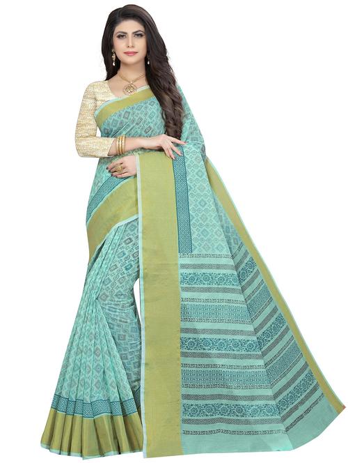 women's printed light green colored saree - 20214290 - Very Small Image - 1