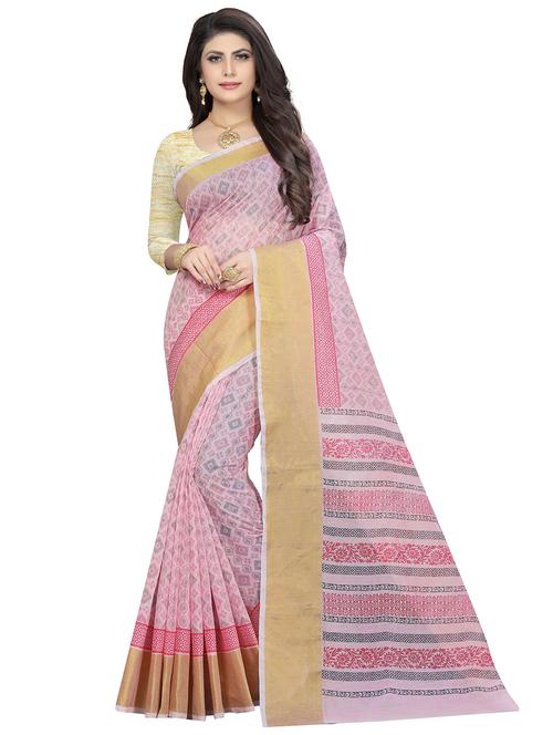 women's self design pink colored saree - 20214319 - Very Small Image - 1