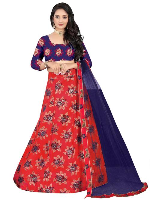 self design a-line lehenga choli set with dupatta  - 20214741 - Very Small Image - 1