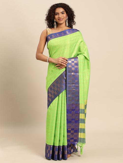 checkered kota doria saree - 20215482 - Very Small Image - 1