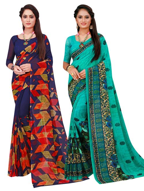 women's saree combo with blouse - 20216272 - Very Small Image - 1