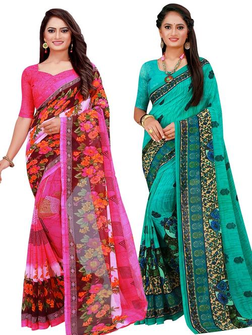 women's saree combo with blouse - 20217297 - Very Small Image - 1