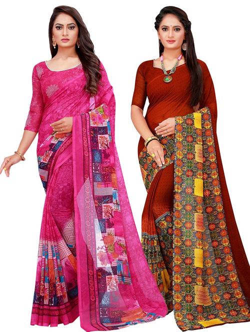 women's saree combo with blouse - 20217520 - Very Small Image - 1