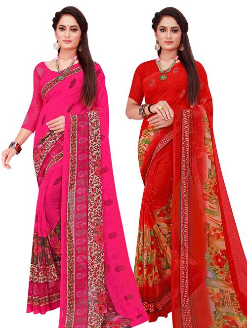 women's saree combo with blouse - 20217619 - Very Small Image - 1