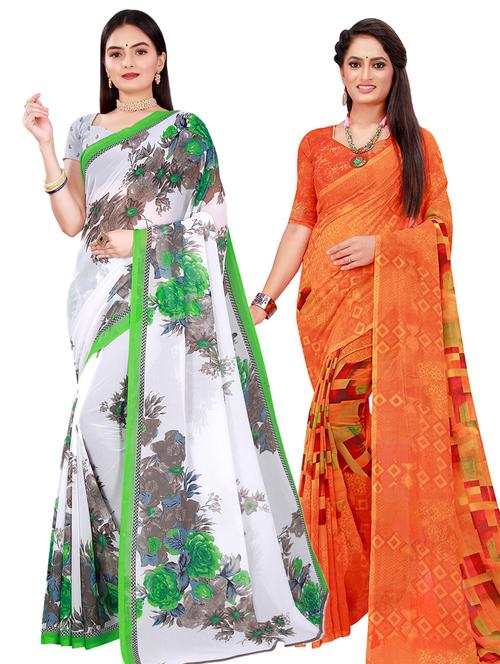 pack of 2 printed saree  - 20217803 - Very Small Image - 1
