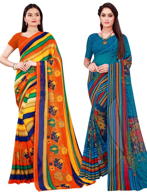 women's saree combo with blouse - 20218184 - Very Small Image - 1