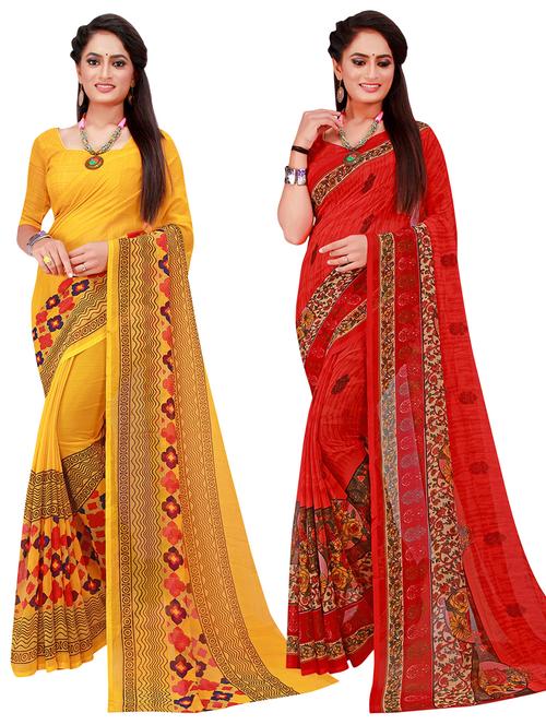 women's saree combo with blouse - 20218536 - Very Small Image - 1