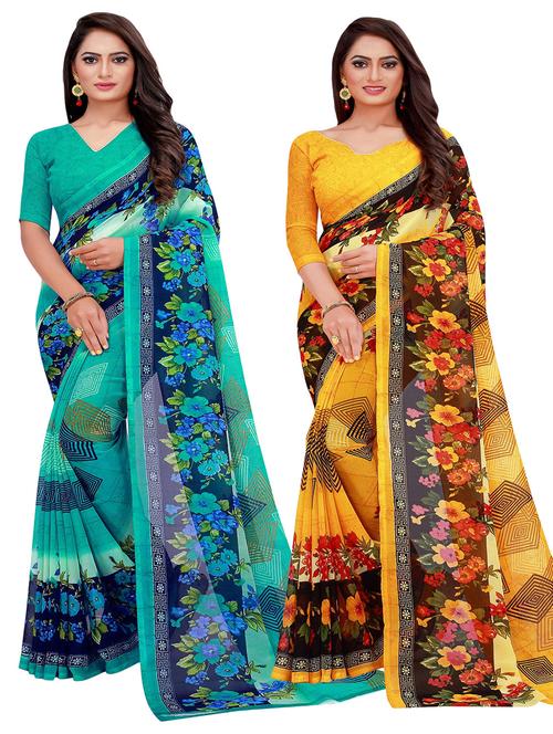women's saree combo with blouse - 20218637 - Very Small Image - 1