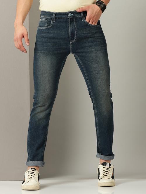 men mid rise washed denim jeans - 20221041 - Very Small Image - 1