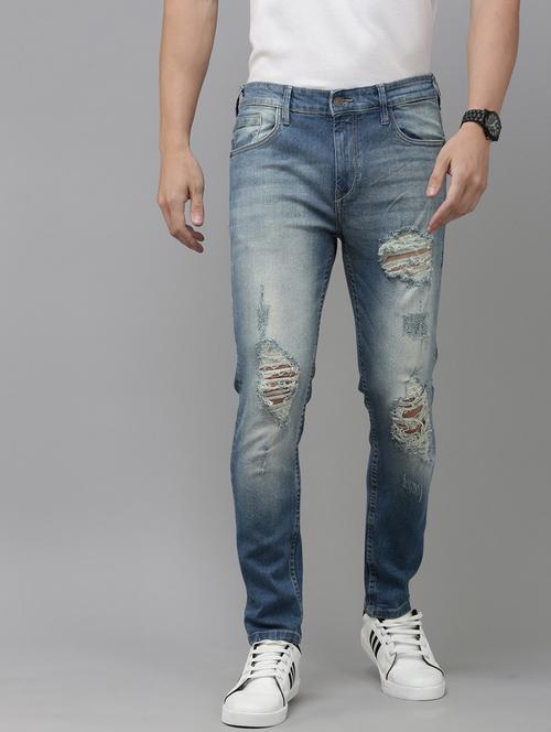 men distressed mid rise denim jeans - 20221080 - Very Small Image - 1