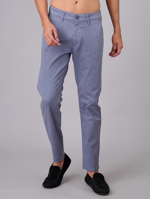 men solid mid rise chinos casual trouser - 20221095 - Very Small Image - 1