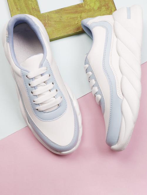 women's blue chunky sole lace-up sneaker - 20221269 - Very Small Image - 1