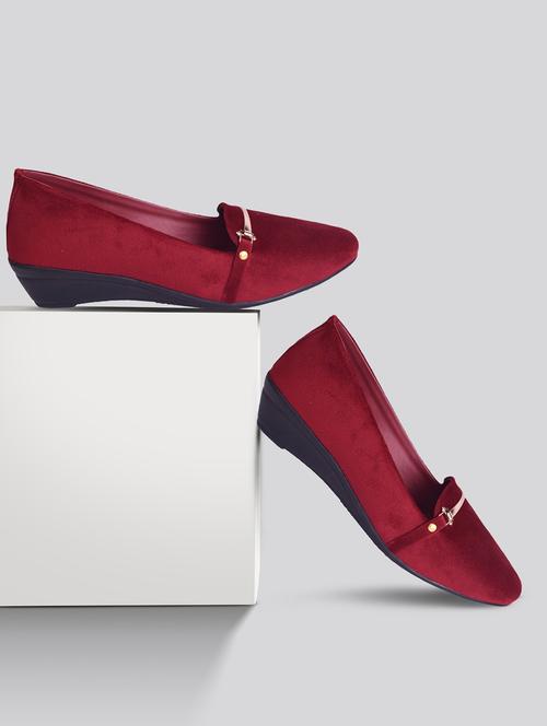 women maroon slip on ballerina - 20221333 - Very Small Image - 1