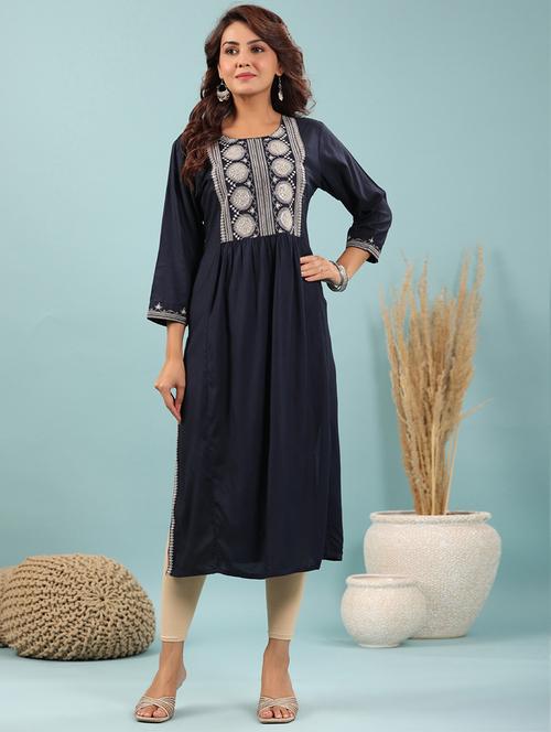 women's straight kurta - 20223109 - Very Small Image - 1