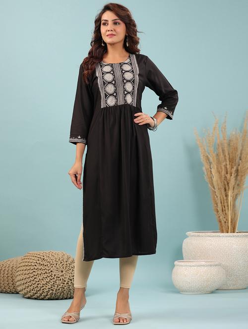 women's straight kurta - 20223111 - Very Small Image - 1