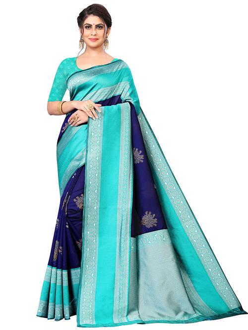 women's banarasi saree with blouse - 20223649 - Very Small Image - 1