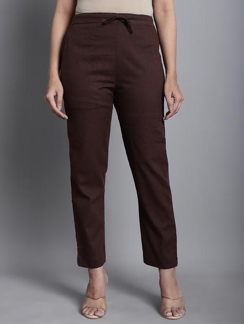 mid rise solid straight tapered pant - 20225558 - Very Small Image - 1