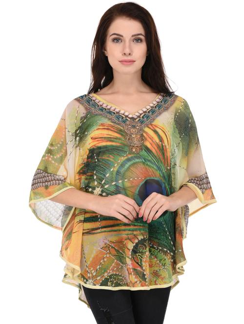 multi print printed kaftan top - 20229935 - Very Small Image - 1
