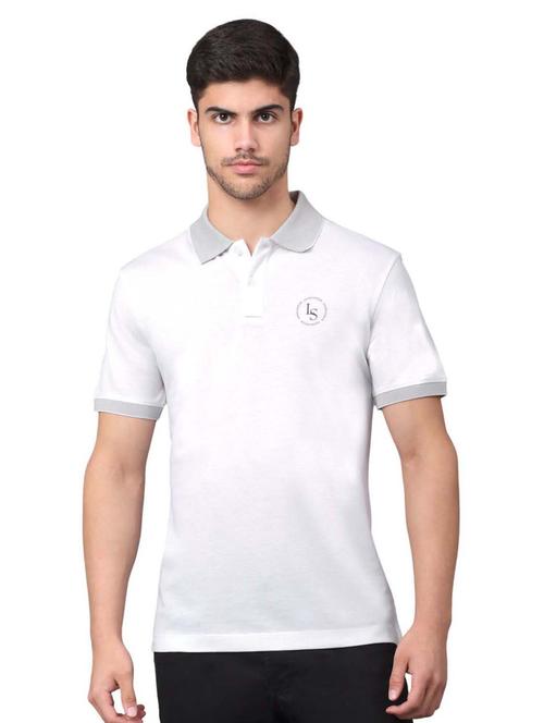 white cotton blend polo t-shirt  - 20229984 - Very Small Image - 1