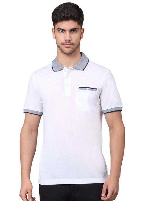 white cotton blend polo t-shirt  - 20229991 - Very Small Image - 1