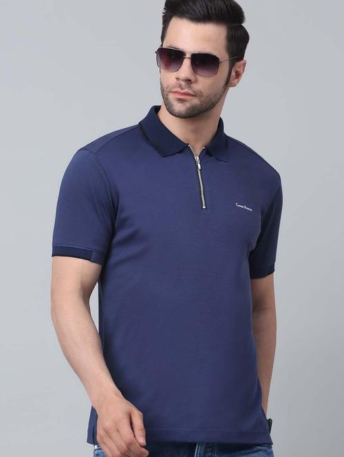 blue short sleeves polo neck t-shirt - 20229993 - Very Small Image - 1